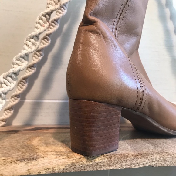 Nine West Tan Leather Zip Ankle Boots - Picture 4 of 10